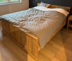Steigerhouten bed - Tweepersoons, Ophalen, Bruin, Steigerhout, Tweepersoons