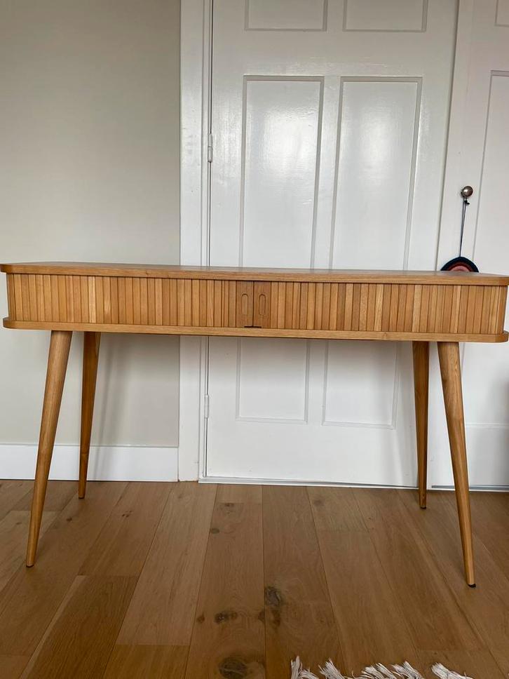 Zuiver Barbier Sidetable - Eiken, Huis en Inrichting, Tafels | Sidetables, Gebruikt, 25 tot 50 cm, 100 tot 150 cm, Rechthoekig