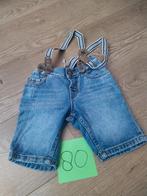 Stoere broek met bretels maat 80, Kinderen en Baby's, Babykleding | Maat 80, Gebruikt, Broekje, Ophalen of Verzenden, Onbekend