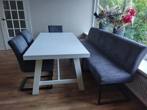 ♥️ Eetkamerset ♥️ eettafel eetkamerbank bank grijs eethoek, Huis en Inrichting, Complete eetkamers, Zo goed als nieuw, Minder dan 4 stoelen