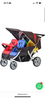 Vierlingwagen met Regenhoes + Motorisch Onderstel!, Ophalen of Verzenden, Zo goed als nieuw, Kinderwagen of Buggy