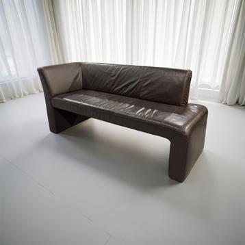 vintage leren sofa - uniek retro design/cacao beschikbaar voor biedingen