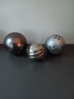 Set van 3 decoratieve bollen – metallic look, Ophalen of Verzenden, Gebruikt