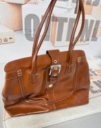 Vintage Abro italy designer bruin bruine lederen damestas, Sieraden, Tassen en Uiterlijk, Tassen | Damestassen, Bruin, Ophalen of Verzenden