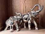 Massief Tafelzilver 925 Set Prachtige Afrikaanse Olifanten, Ophalen of Verzenden