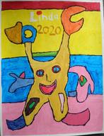 Schilderij raar mannetje 20, Ophalen of Verzenden