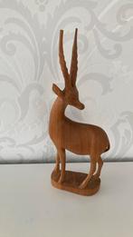Teak houten dier - decoratie - hert antilope, Ophalen of Verzenden, Zo goed als nieuw, Dier