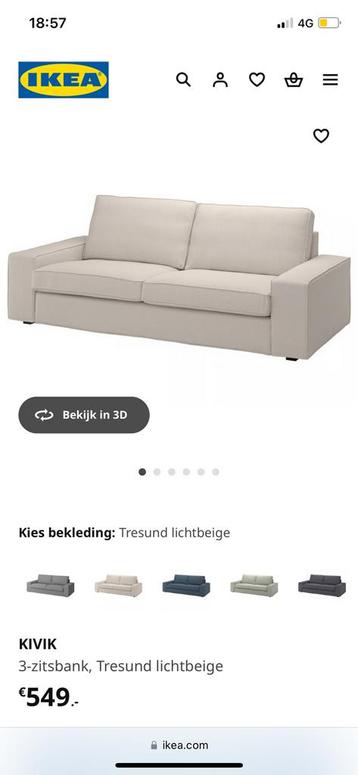 Ikea Kivik 3-zitsbank met poef - afbeelding 3