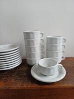 10 Pillivuyt porseleinen kop en schotels wit, Huis en Inrichting, Keuken | Servies, Ophalen of Verzenden, Zo goed als nieuw, Effen