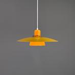 Vintage Deense hanglamp in oranje en khaki – Retro design, Mid century modern, Ophalen of Verzenden, Zo goed als nieuw, 75 cm of meer