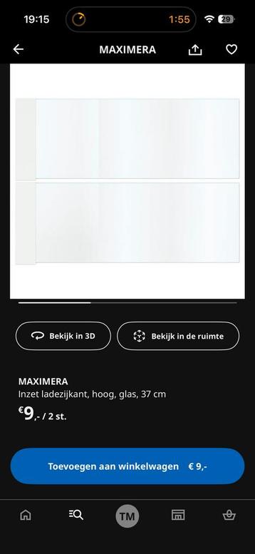 Meximera ikea lade 60x37 (803.193.63) incl glasplaten - afbeelding 2