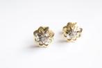 Flower Studs | 14 Karaat Gouden Oorbellen, Ophalen of Verzenden, Zo goed als nieuw, Met edelsteen, Knopjes of Stekers