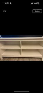 Witte TV Meubel/Kast met Open Vakken, Ophalen, Gebruikt, 100 tot 150 cm, Minder dan 100 cm