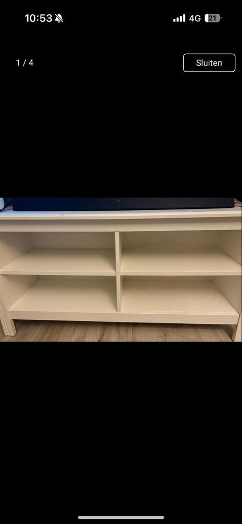 Witte TV Meubel/Kast met Open Vakken, Huis en Inrichting, Kasten | Televisiemeubels, Gebruikt, Minder dan 100 cm, 100 tot 150 cm
