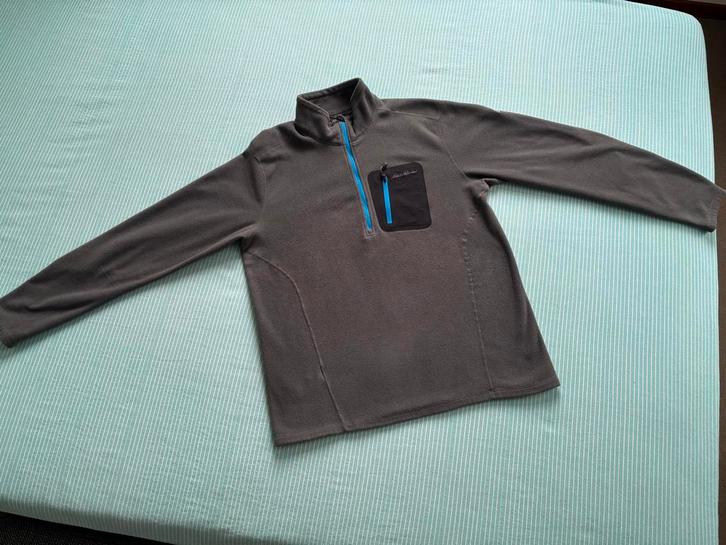 Eddie Bauer Fleece Trui met 1/4 rits - Maat L, Kleding | Heren, Truien en Vesten, Zo goed als nieuw, Maat 52/54 (L), Grijs, Ophalen of Verzenden