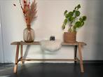 Sidetable/ decoratiebankje hout naturel, Huis en Inrichting, Tafels | Sidetables, Ophalen, 100 tot 150 cm, Teakhout, Zo goed als nieuw