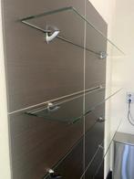 3 wandplanken glas met metalen houders, Ophalen