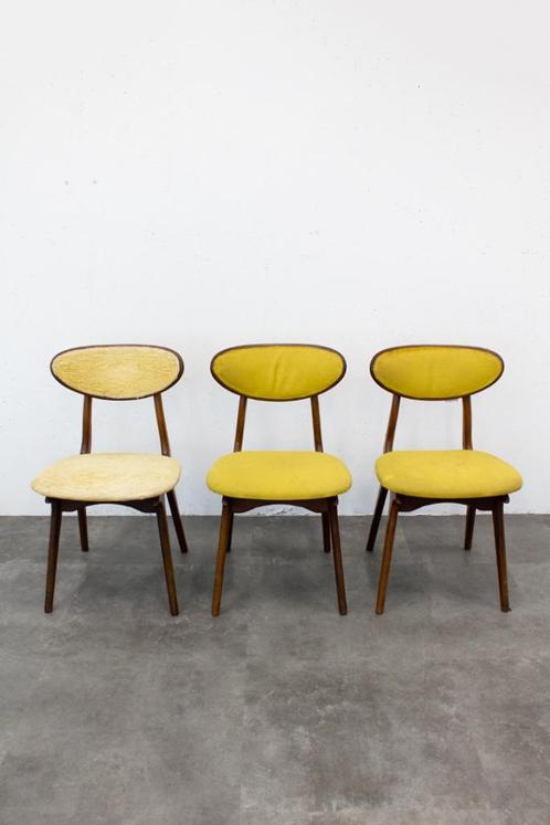 Louis van Teeffelen stoel met gele bekleding, Huis en Inrichting, Stoelen, Gebruikt, Eén, Hout, Stof, Overige kleuren, Ophalen