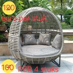 TEKOOP 4 X ALUMINIUM ROTAN LOUNGE STOELEN, Ophalen of Verzenden, Zo goed als nieuw