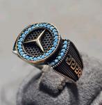 Zilveren 925 heren Mercedes ring, Ophalen of Verzenden, Nieuw, Goud, Heer