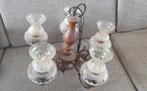 Vintage kroonluchter hanglamp van hout, metaal, glas, Huis en Inrichting, Lampen | Kroonluchters, Ophalen of Verzenden, Zo goed als nieuw