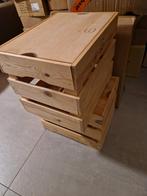 4x houten kisten met snijplankdeksel 40 x 30 x 31,5, Doe-het-zelf en Verbouw, Kratten en Dozen, Minder dan 35 cm, Minder dan 50 cm