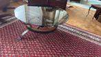 Glazen salontafel, Huis en Inrichting, Tafels | Salontafels, Ophalen, 50 tot 100 cm, Rond, Zo goed als nieuw