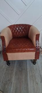 Kinder fauteuil van VidaXL, met mooie leren accenten., Huis en Inrichting, Fauteuils, Ophalen, Gebruikt, 50 tot 75 cm