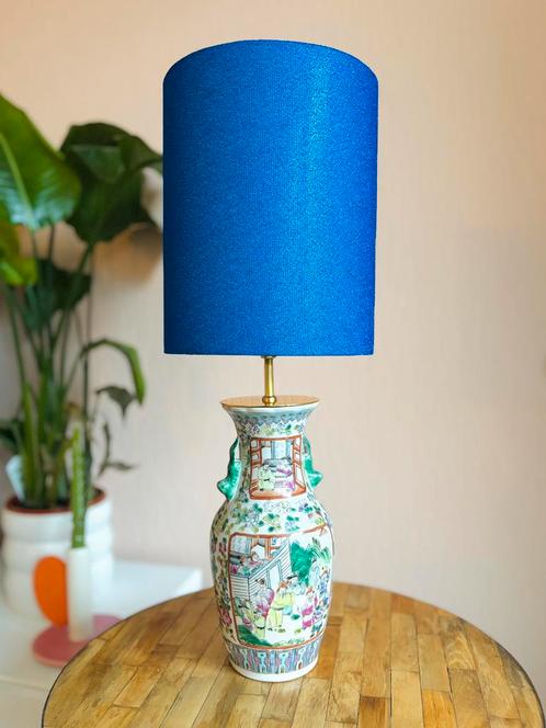 Chinese vaaslamp, Huis en Inrichting, Lampen | Tafellampen, Zo goed als nieuw, Minder dan 50 cm, Ophalen of Verzenden