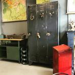 Industriële vintage lockerkast - ijzeren kast, Huis en Inrichting, Kasten | Lockerkasten, Ophalen, ., Zo goed als nieuw, .