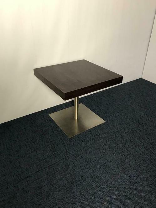 2 x Vergadertafel, antraciet eiken, chrome poot, 80 x 80 cm., Huis en Inrichting, Bureaus, Gebruikt, Ophalen