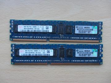 2x Hynix 8GB PC3-12800 DDR3-1600MHz ECC Registered CL11 beschikbaar voor biedingen