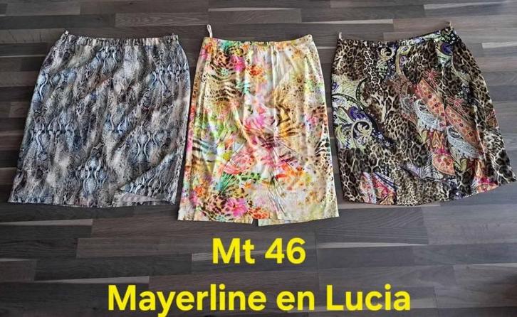Rok Mayerline en Lucia, mt 46, Kleding | Dames, Rokken, Zo goed als nieuw, Maat 46/48 (XL) of groter, Zwart, Onder de knie, Ophalen of Verzenden