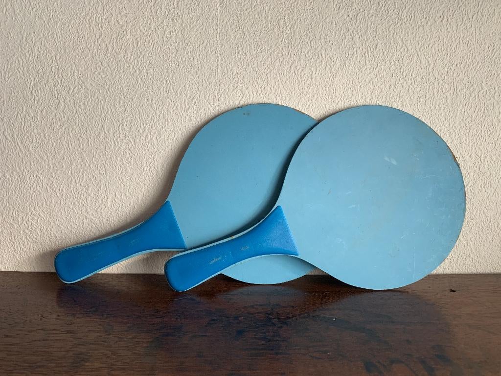 2x blauw beachbal racket, strandbal raket, Ophalen of Verzenden, Gebruikt