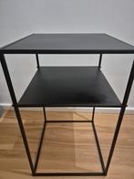 Zwarte Metalen Bijzettafel, Minder dan 55 cm, Gebruikt, Metaal of Aluminium, Vierkant