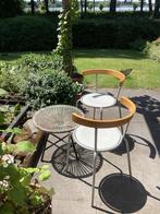 Vintage stoelen met houten rugleuning., Tuin en Terras, Ophalen, Zo goed als nieuw, Aluminium, Stapelbaar