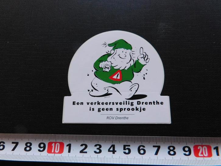 sticker ROV Drenthe Een verkeersveilig Drenthe is geen sproo, Verzamelen, Stickers, Zo goed als nieuw, Ophalen