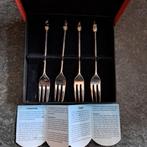 Verzilverd vorkjes met ambachtsman figuren FNV bouw 25 jaar, Antiek en Kunst, Ophalen of Verzenden