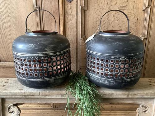 NIEUW partij van 14  forse metalen windlichten lantaarns, Huis en Inrichting, Woonaccessoires | Kandelaars en Kaarsen, Nieuw, Metaal