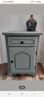 Gerestyled Groen Bijzetkastje/Nachtkastje, Huis en Inrichting, Kasten | Dressoirs, Ophalen, Minder dan 50 cm, Gebruikt, Cottage