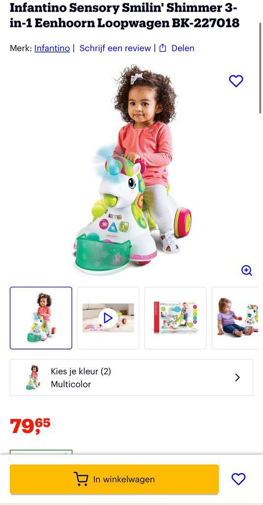 Loopwagen/ loopkar unicorn met geluid, Kinderen en Baby's, Speelgoed | Babyspeelgoed, Ophalen