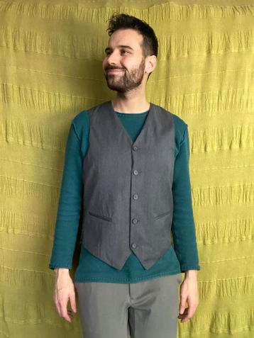 Vintage gilet / waistcoat / grijs / large / L / wol /  beschikbaar voor biedingen