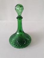 Italiaanse glazen karaf in mooie groene kleur izgst 27 cm, Ophalen of Verzenden