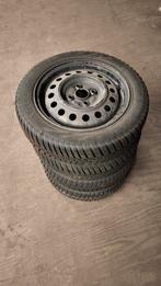 Winterbanden 155/65/R14 + stalen velgen 4 steek, Auto-onderdelen, Banden en Velgen, Ophalen, 14 inch, Gebruikt, 155 mm