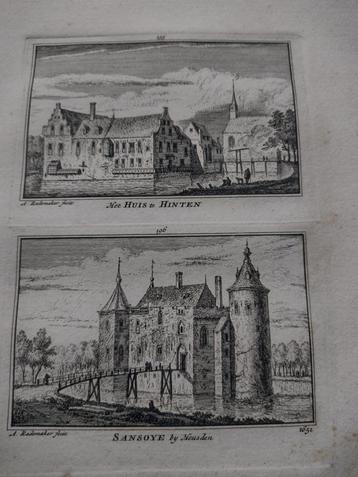 195/196 Heusden Sansoye en Hinten het Huis kopergravure dl 3 beschikbaar voor biedingen