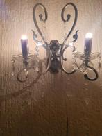 Mooie Wandlamp RVS met Kristal, Huis en Inrichting, Lampen | Wandlampen, Ophalen, Zo goed als nieuw, Glas, Klassiek