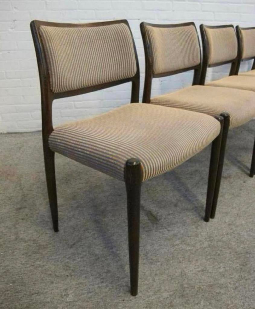 Stoel vier Niels Möller model 80 wengé stoelen, 1960's., Ophalen of Verzenden