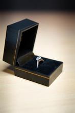 14k witgouden verlovingsring met diamant (met certificaat), Sieraden, Tassen en Uiterlijk, Ringen, Wit, Nieuw, Ophalen of Verzenden