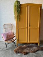 Vintage antiek meidenkast,kledingkast restyled, 100 tot 150 cm, Met hangruimte, Ophalen of Verzenden, Zo goed als nieuw