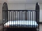 Zwart ijzeren ledikant, Ophalen, Zo goed als nieuw, Minder dan 140 cm, Minder dan 70 cm